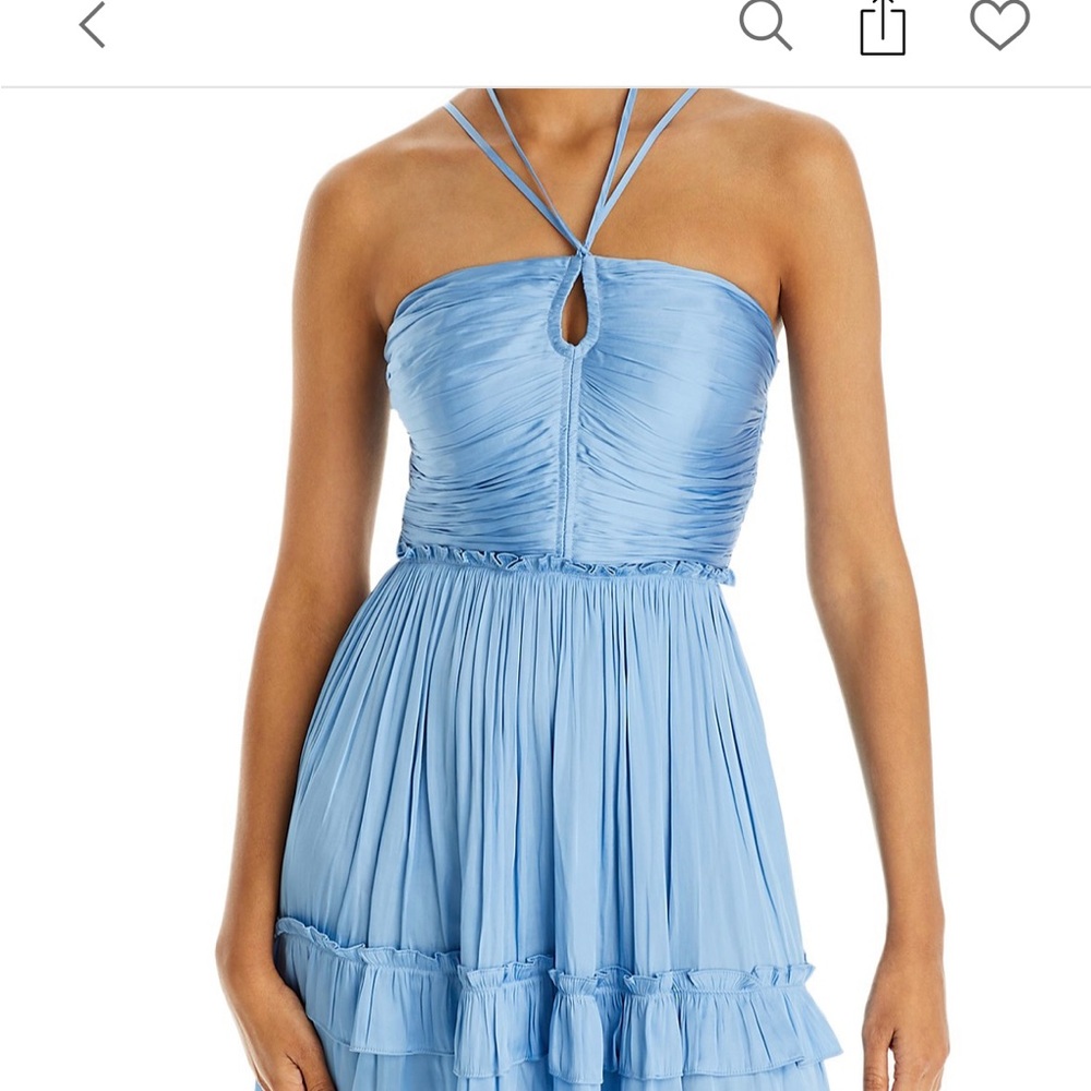 Aqua Blue Pleated Dress - Picture 5 of 5